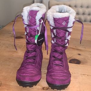 Kids’ Omniheat-Insulated Waterproof Winter Boots (purple) size 3 - Columbia